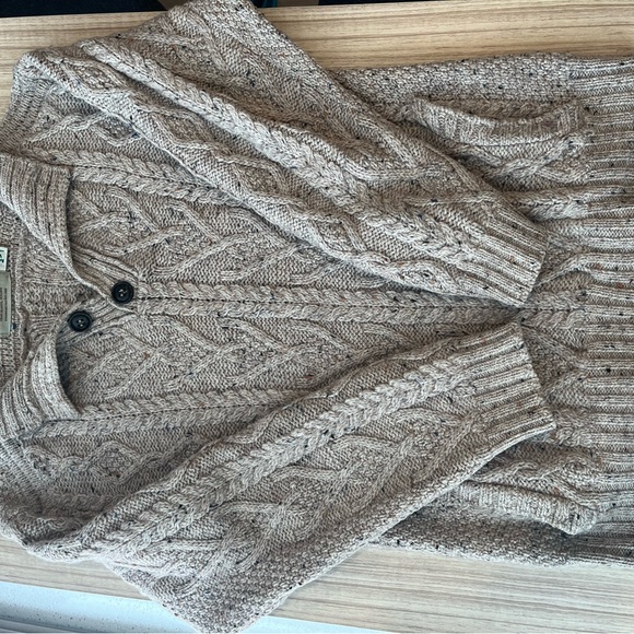 Aran Crafts  Merino Wool Buttoned Sweater Oatmeal Size Small Authentic Irish - Picture 7 of 8